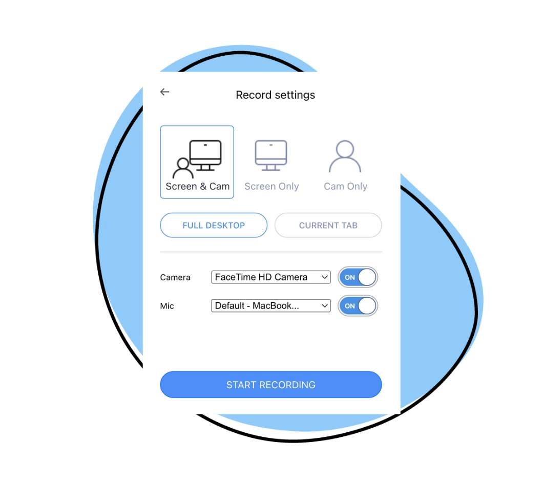 Screen record settings