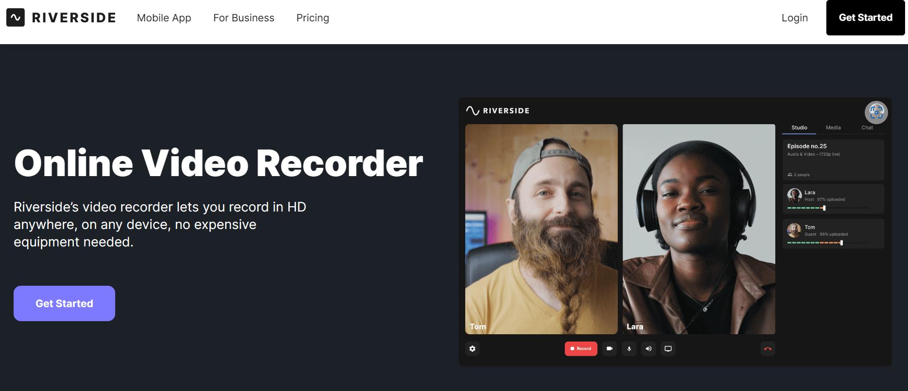 record videos with Riverside Online Video Recorder