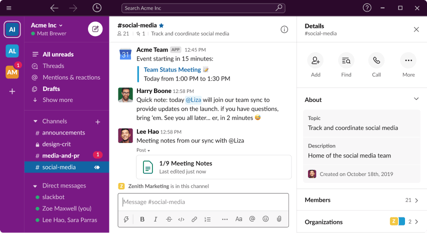 slack productivity app